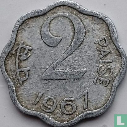 India 2 paise 1967 (Calcutta) - Image 1