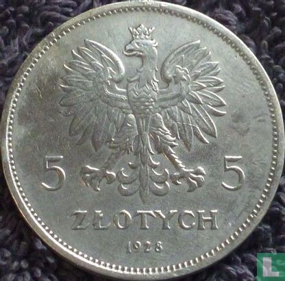 Polen 5 zlotych 1928 (zonder muntteken) - Afbeelding 1