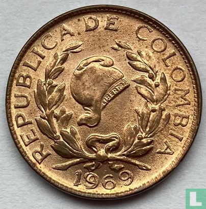 Colombia 1 centavo 1969 (misslag) - Afbeelding 1