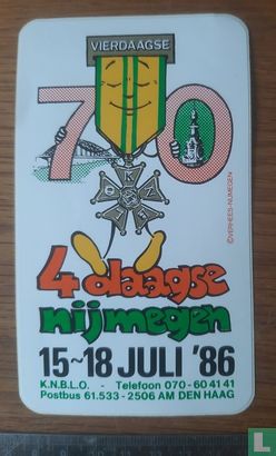 70e vierdaagse - 4 daagse Nijmegen - 15-18 juli '86