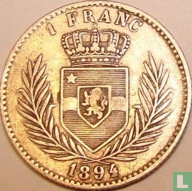 Kongo-Vrijstaat 1 franc 1894 - Afbeelding 1