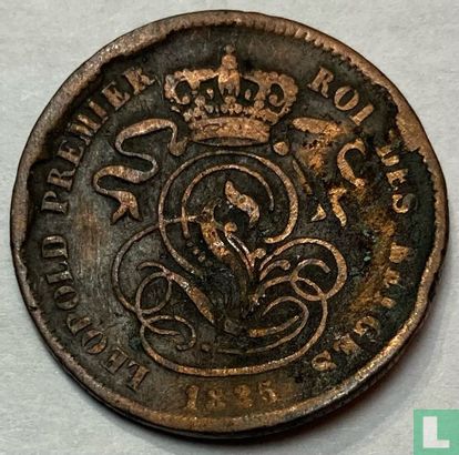 België 2 centimes 1835 (smalle rand - BRAEMT F - overslag) - Afbeelding 1