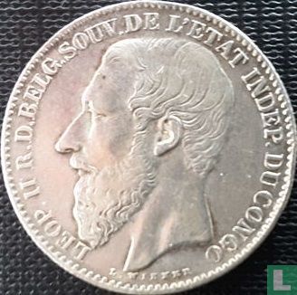 État indépendant du Congo 2 francs 1891 - Image 2