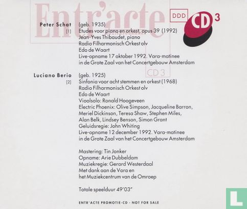 Peter Schat / Luciano Berio: Entr'acte CD 3 - Image 2