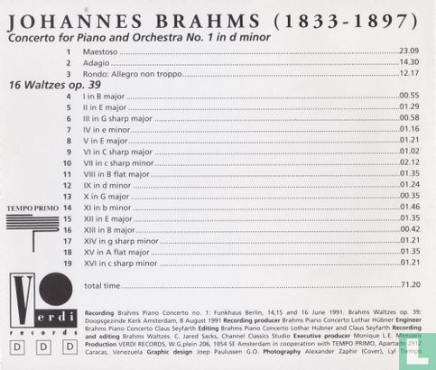 Brahms: Concerto for Piano and Orchestra No. 1 in d minor, 16 Waltzes op. 39 - Image 2