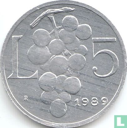 San Marino 5 lire 1989 "History" - Image 1