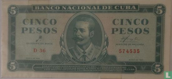 Cuba 5 pesos  - Afbeelding 1