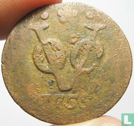 VOC 1 duit 1755 (Holland) - Afbeelding 1