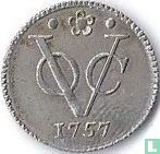 VOC ½ duit 1757 (Holland - silver) - Image 1