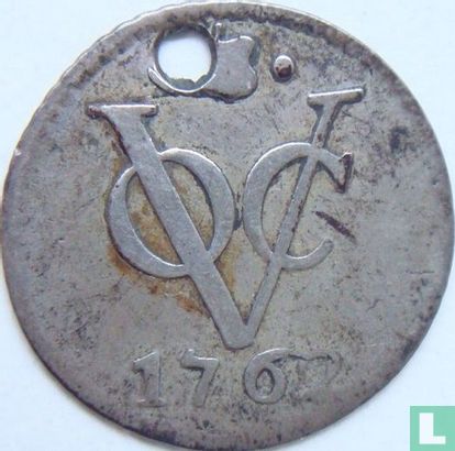 VOC ½ duit 1762 (Utrecht - silver)  - Image 1