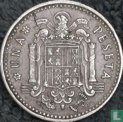 Spanje 1 peseta 1966 (1969 - misslag) - Afbeelding 1