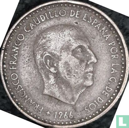 Espagne 1 peseta 1966 (1969 - fauté) - Image 2