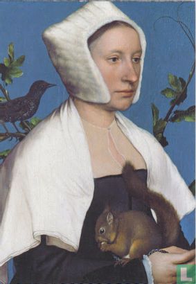 Dame mit Eichhörnchen und Star (um 1526-1528) - Afbeelding 1