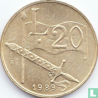 San Marino 20 lire 1989 "History" - Image 1