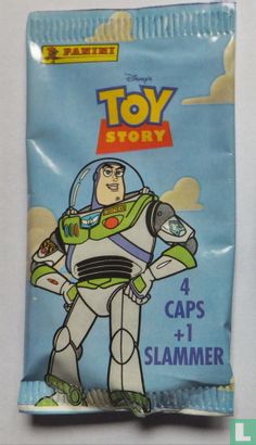 Toy Story Buzz Lightyear zakje met 4 caps +1 slammer - Afbeelding 1