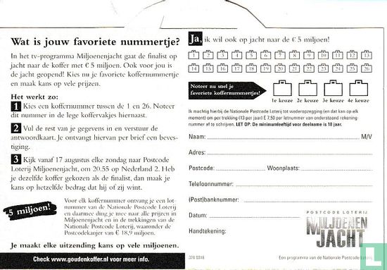 BC030006 - Nationale Postcode Loterij #Duik Jij Met Mij De Koffer In?" - Image 3