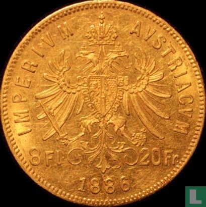 Autriche 8 florins / 20 francs 1886 - Image 1
