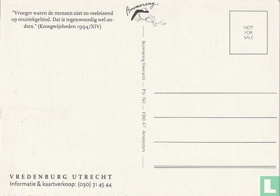 B000189 - Vredenburg Utrecht 'Vroeger waren de mensen niet zo veeleisend op muziekgebied. Dat is tegenwoordig wel anders.' - Image 2