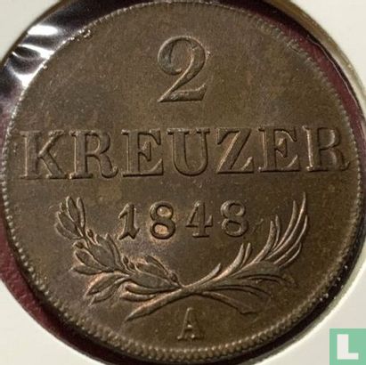 Austria 2 kreuzer 1848 - Image 1