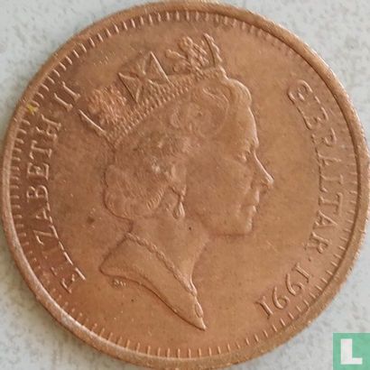 Gibraltar 2 pence 1991 (AA) - Image 1
