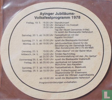 Ayinger Volksfest 1978 - Bild 1