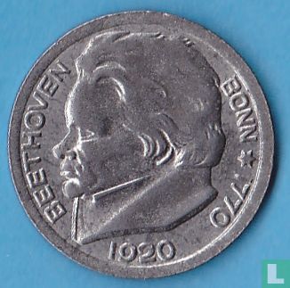 Bonn 50 Pfennig 1920 (Variante b) "150th anniversary Birth of Ludwig van Beethoven" - Bild 1