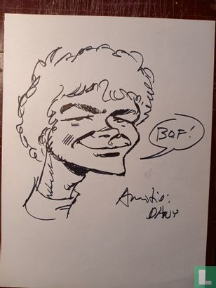 Zelfportret Dany voor stripblad BOF