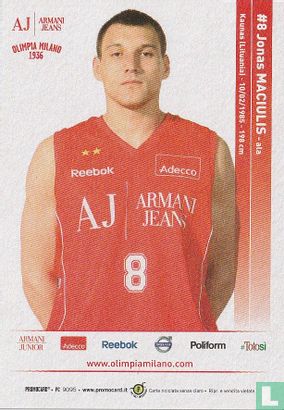 09095 - Armani Jeans / Olimpia Milano - Promocard - LastDodo