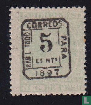King Alfonso XIII with overprint