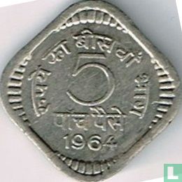 India 5 paise 1964 (Calcutta) - Image 1