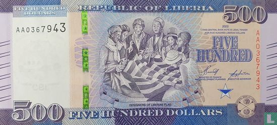 Liberia 500 Dollars - Afbeelding 1