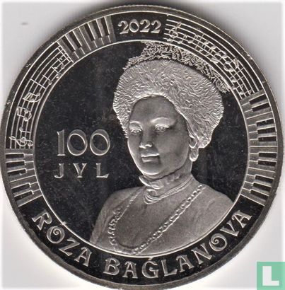 Kazachstan 100 tenge 2022 (coincard) "100th anniversary Birth of Roza Baglanova" - Afbeelding 3