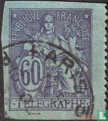 Frankrijk telegraaf postwaardestuk (uitgeknipt) 30c