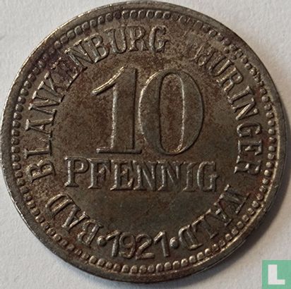 Bad Blankenburg 10 pfennig 1921 - Afbeelding 1