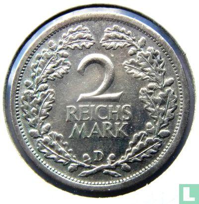 Empire allemand 2 reichsmark 1931 (D) - Image 2