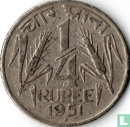 India ¼ rupee 1951 (Bombay) - Afbeelding 1