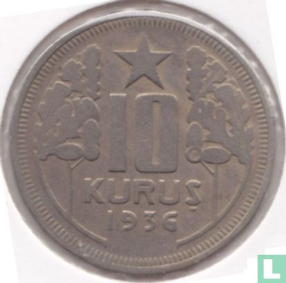Turkey 10 kurus 1936 - Image 1