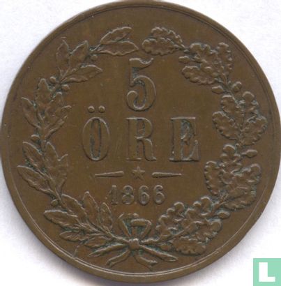 Sweden 5 öre 1866 - Image 1