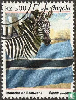 Zebra und Flagge