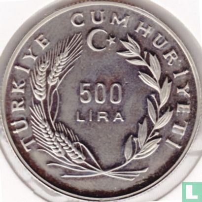 Turkey 500 lira 1985 (PROOF) "40th anniversary of FAO" - Image 2