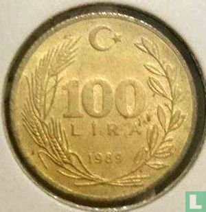 Turkije 100 lira 1989 (type 1 - Mexico) - Afbeelding 1