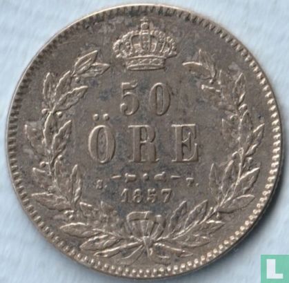 Zweden 50 öre 1857 - Afbeelding 1
