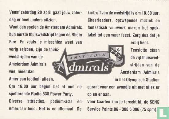A000304 - Amsterdam Admirals "Dansen flirten scoren" "De ideale zaterdagavond" - Image 3