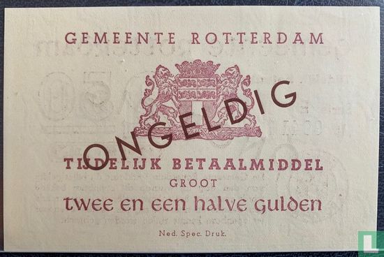 Argent d'urgence 2,5 Gulden Rotterdam PL842.2.a - Image 2