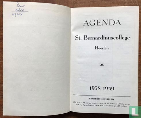 Agenda St. Bernardinuscollege Heerlen 1958-1959 - Image 4