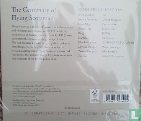 Verenigd Koninkrijk 2 pounds 2023 (folder - kleurloos) "Centenary of Flying Scotsman" - Afbeelding 2