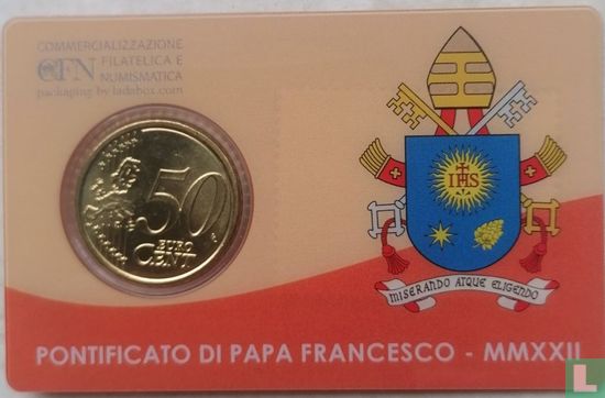 Vatican 50 cent 2022 (stamp & coincard n°41) - Image 2