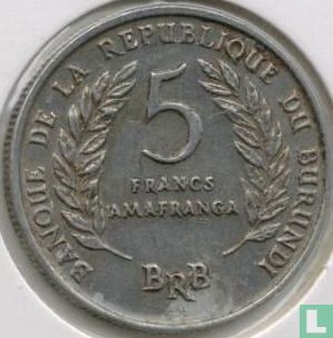 Burundi 5 francs 1969 - Image 2