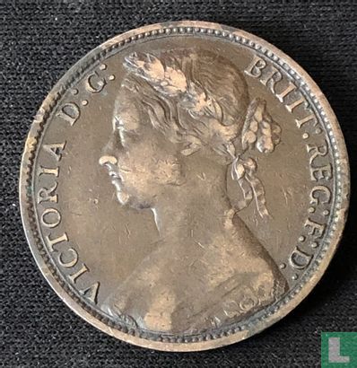 Verenigd Koninkrijk 1 penny 1875 (breed jaartal) - Afbeelding 2