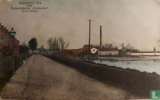 Arkelschen dijk met Suikerfabriek Hollandia Gorinchem - Image 1